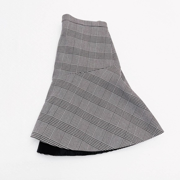 J. Crew Black and White Plaid Skater Skirt SZ2 - Picture 3 of 6
